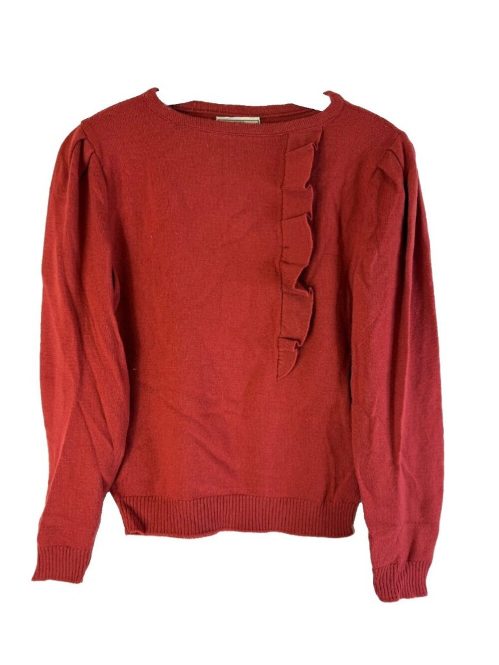 Vintage 70s Pendleton Miss Sweater Small Frill Ruffled Wool USA